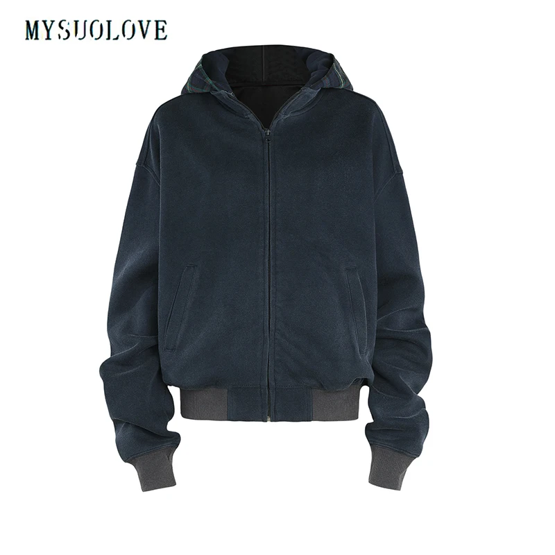 MYSUOLOVE Autumn/Winter Season Fashion brand made old hoodie 100% cotton for men and women