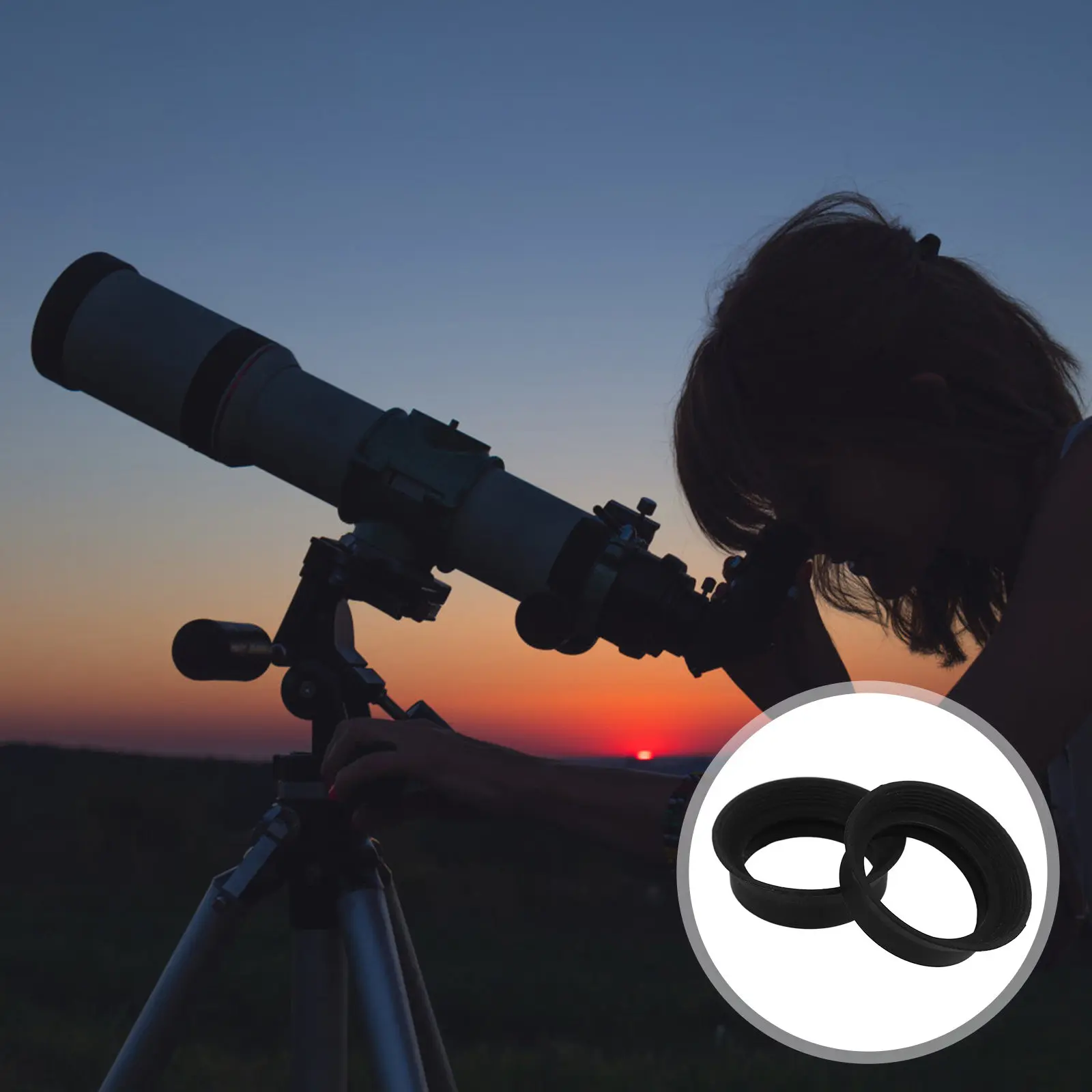 2Pcs Telescope Eyepiece Set Adjustable Moonlight Filter Moon Glare Reduction Enhances Crater Details Fits Astronomical