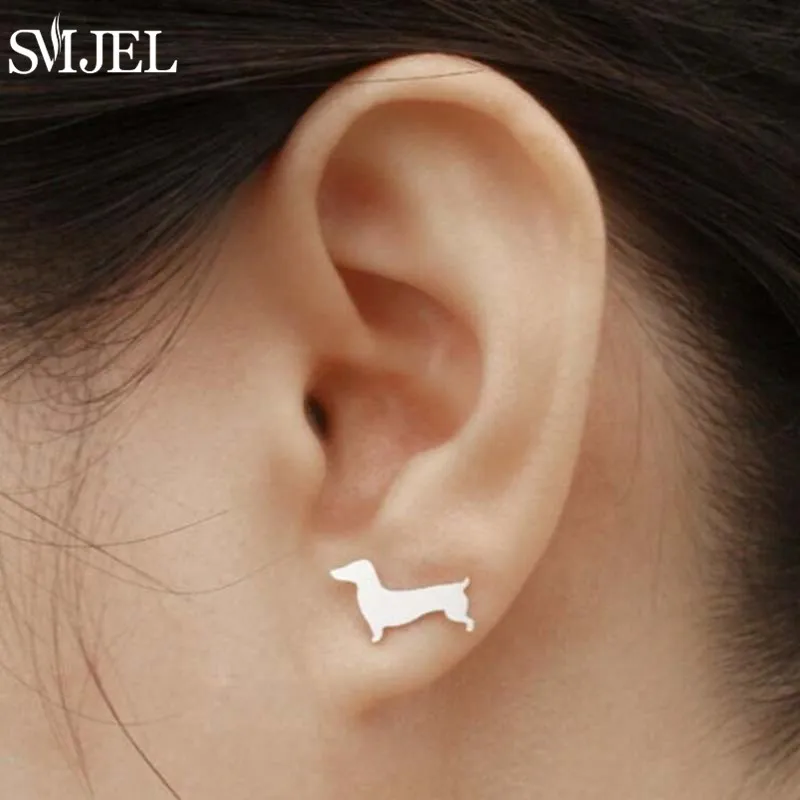 Cute Animal Earings Multiple Stainless Steel Cat Stud Earrings for Women Dog Paw Ear Studs Everyday Jewelry Pendientes Gift