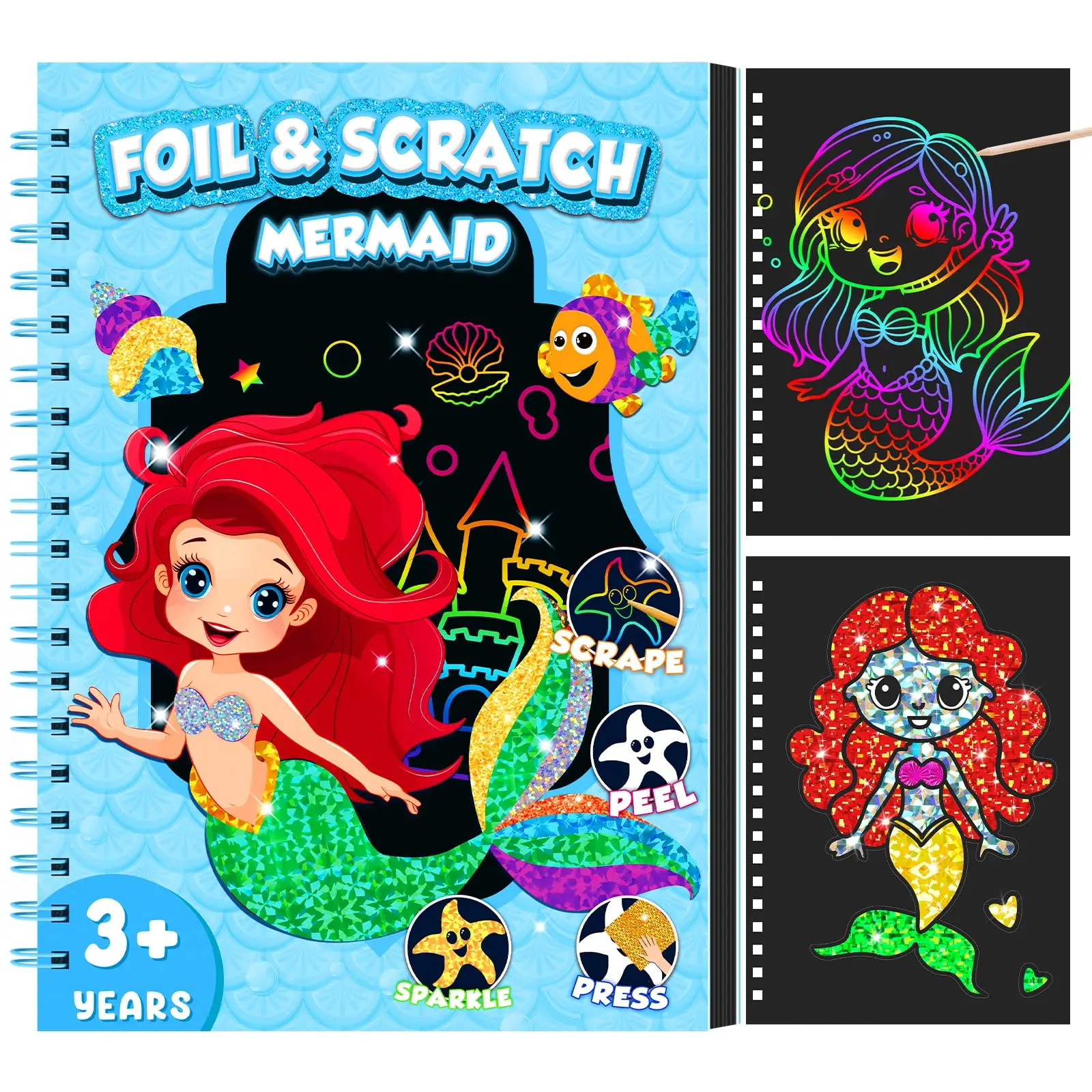 Scratch Art Coloring Book Set For Girls Kids Mermaid Colouring Book For Creativity Arts And Crafts Activity Christmas Gifts