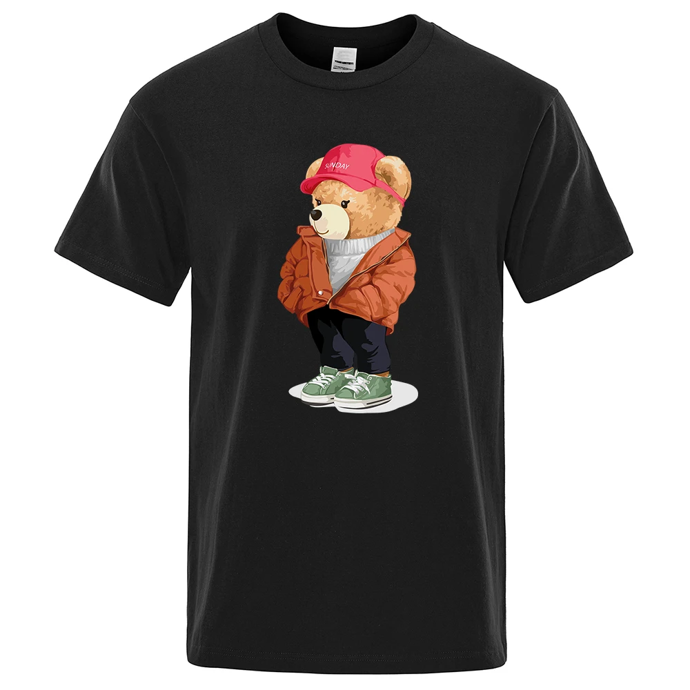 Street Fashion Ted bear'S Clothing Tops Man Casual Tee Clothes T-Shirts Casual Summer T-Shirt Sweat Cotton Loose Male T Shirt