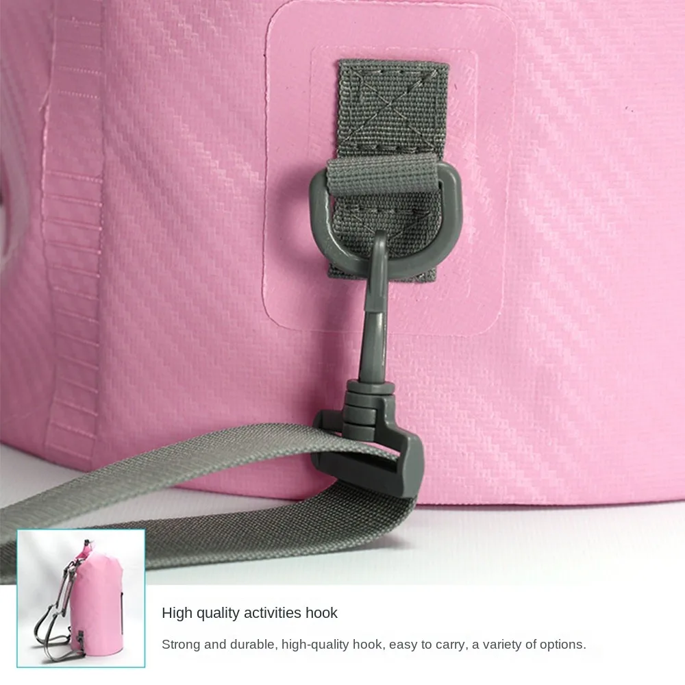 

20L Waterproof Dry Bag with Shoulder Straps Lightweight Swimming Bucket Bag Foldable Large-Capacity Beach Backpack