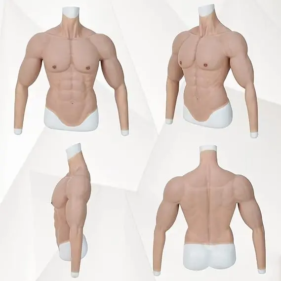 Fake Muscle Silicone Soft Muscle Suit Chest Plate Simulation Skin Breast Form Cosplay Party