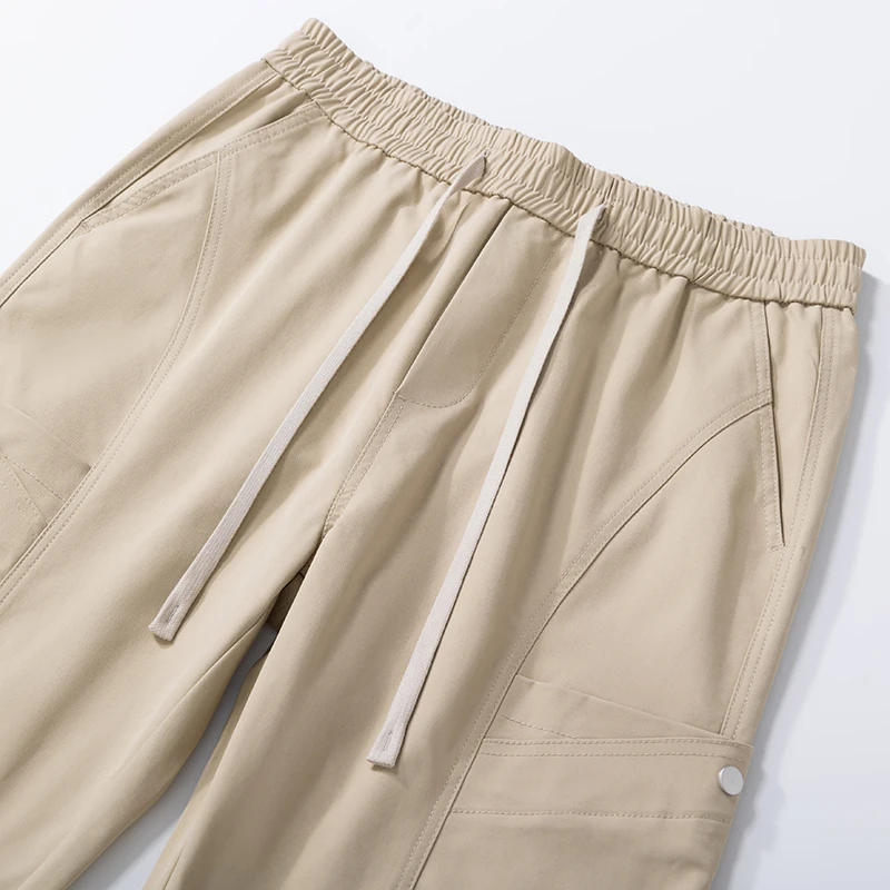 IPPOLICH Men's Spring Casual Work Pants Autumn American Paratrooper Straight Tube Loose Overalls Outdoor Sports Casual Pants