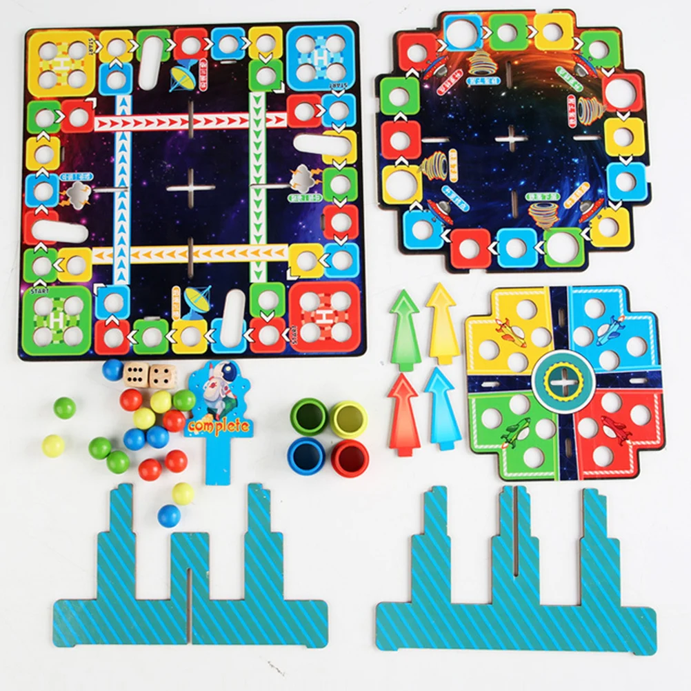 

1 Set Wooden Flying Chess Board Game Parent-Child Interactive Kids Educational Logical Thinking Training Montessori Style Early