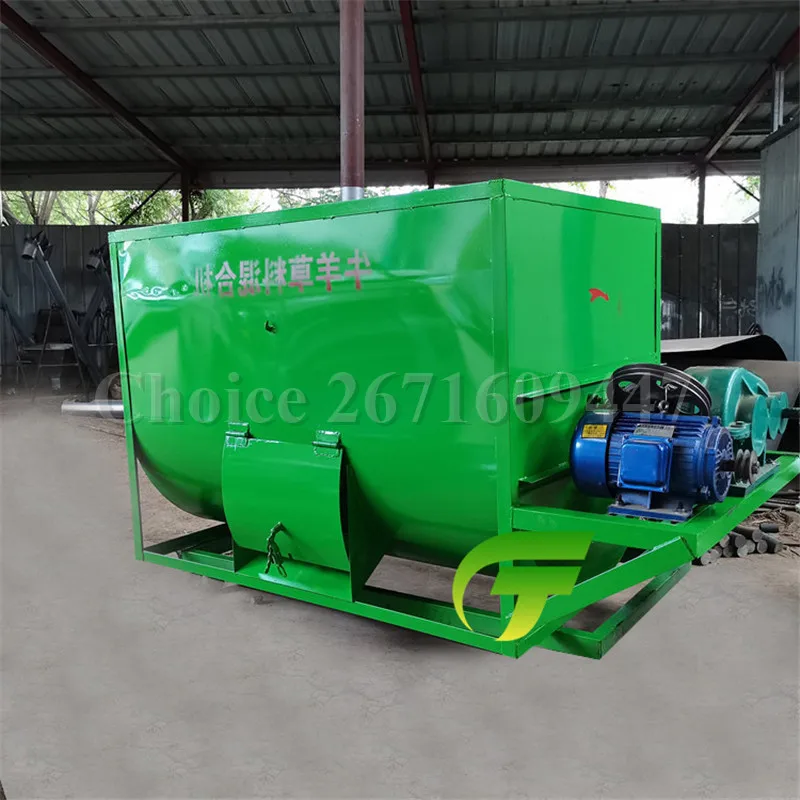 Automatic Horizontal Animal Feed Mixer Blender Poultry Wet Dry Forage Grass Hay Feed Mixing Machine