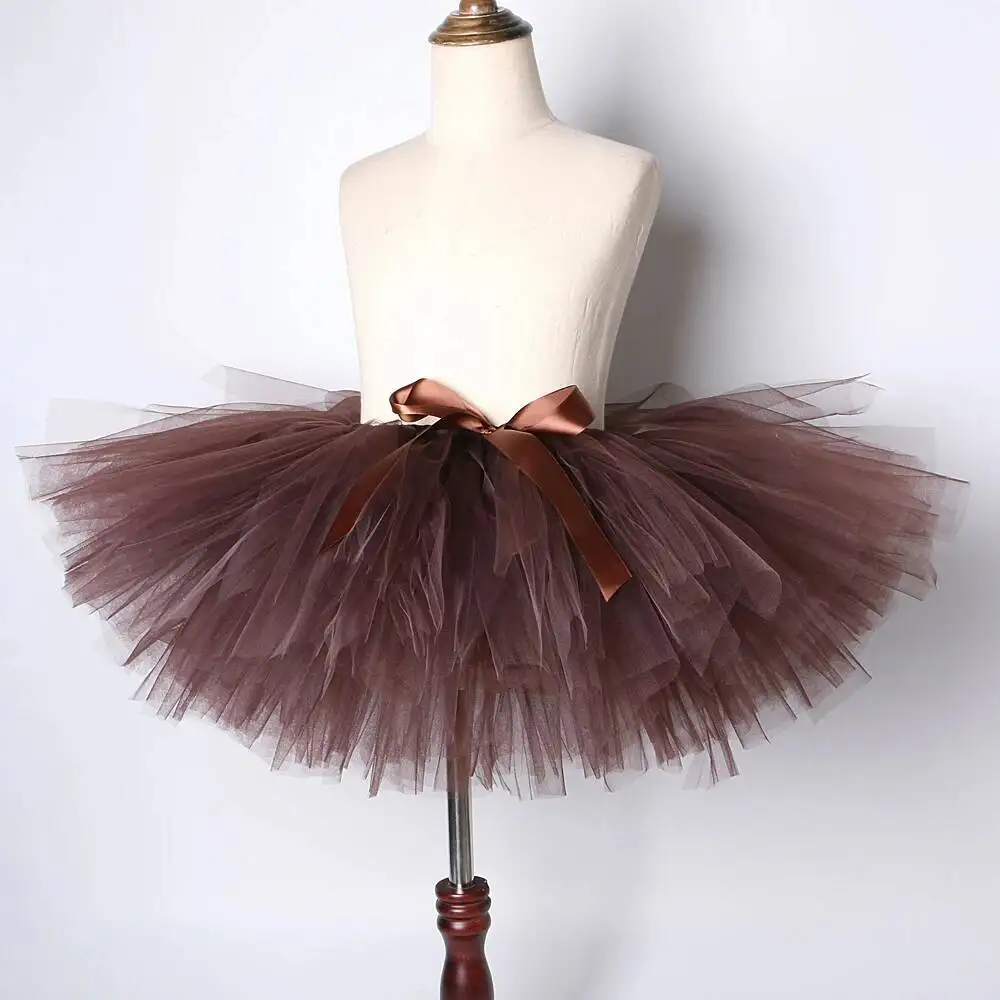 brown tutu dress for women Earthlings Brown Flowy Tulle Dress M-L