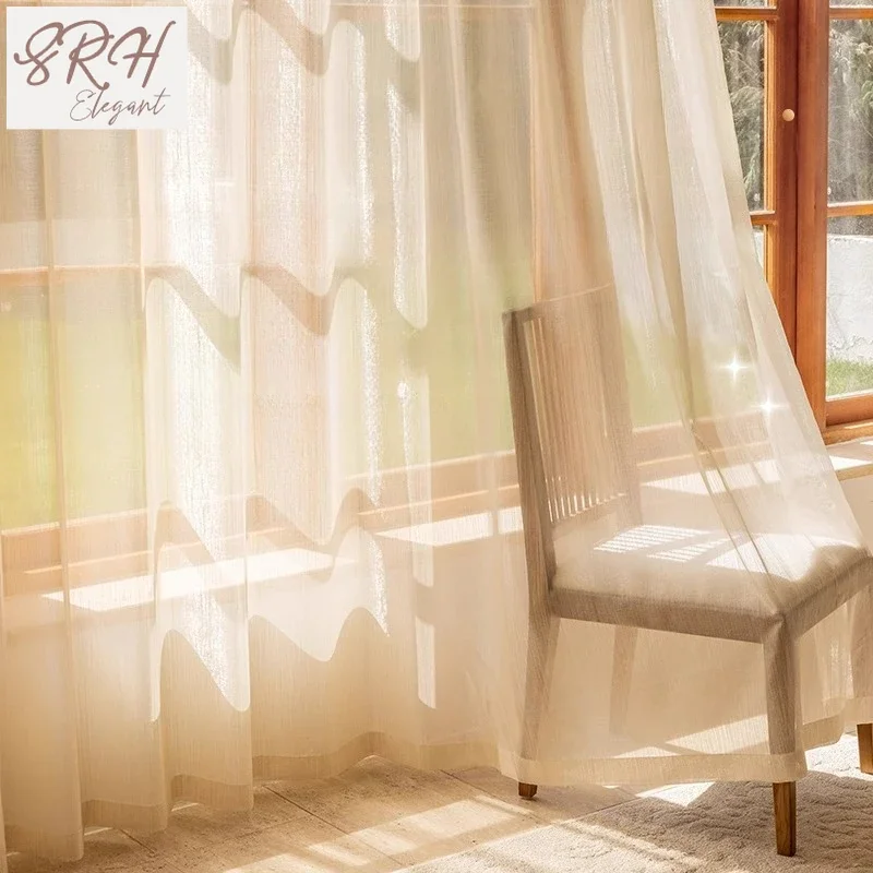French Dream Gilt Curtain Translucent Opaque Bedroom Living Room High-end Light Luxury Curtain New Window Screen tulle