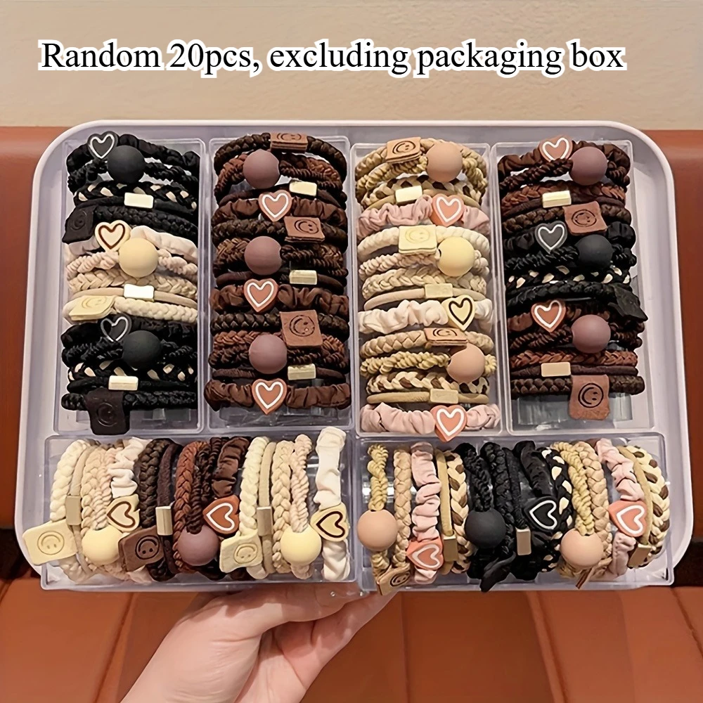 Boho Chic Heart Charm Hair Ties Set image