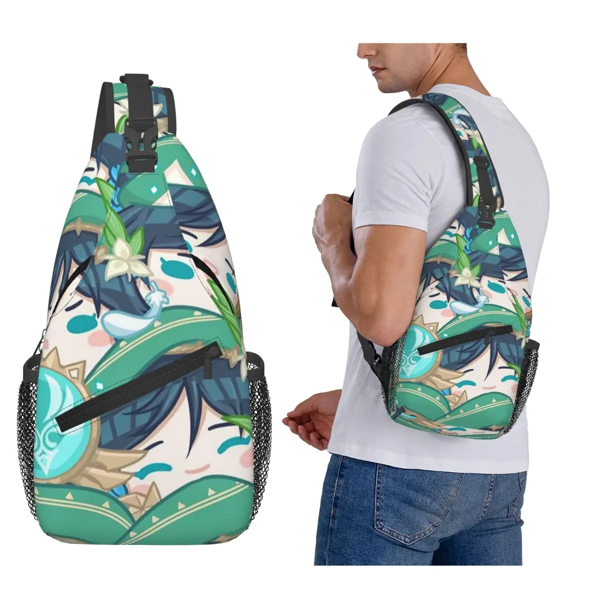 

Genshin Impact нагрудная сумка мужской рюкзак через плечо нагрудная сумка дорожный походный рюкзак сумка на плечо