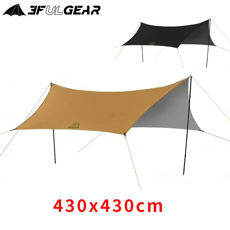 3F UL GEAR 18㎡ Large Hexagonal Canopy 150D Thickened Oxford Cloth  Waterproof Sunshade Outdoor Camping Butterfly Awning Shelter