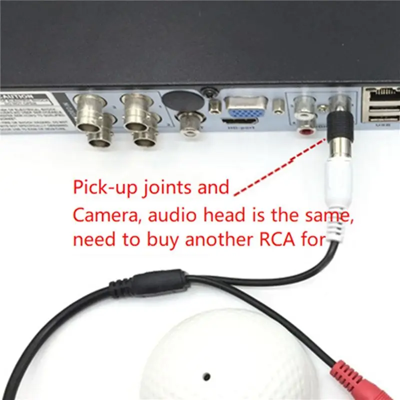 AA60 Audio Monitoring MIC Sound Pickup Microphone for CCTV Surveillance Security IP Camera 2Pcs