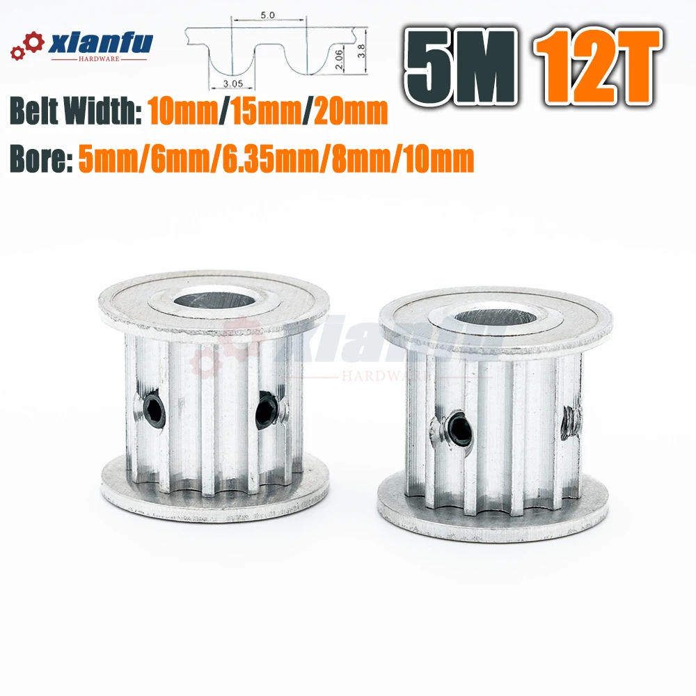 HTD 5M 12 Teeth AF Timing Belt Pulley Bore 5mm～10mm Width 11～21mm Transmission HTD5M 12T AF Synchronous 12Teeth Drive Wheel CNC