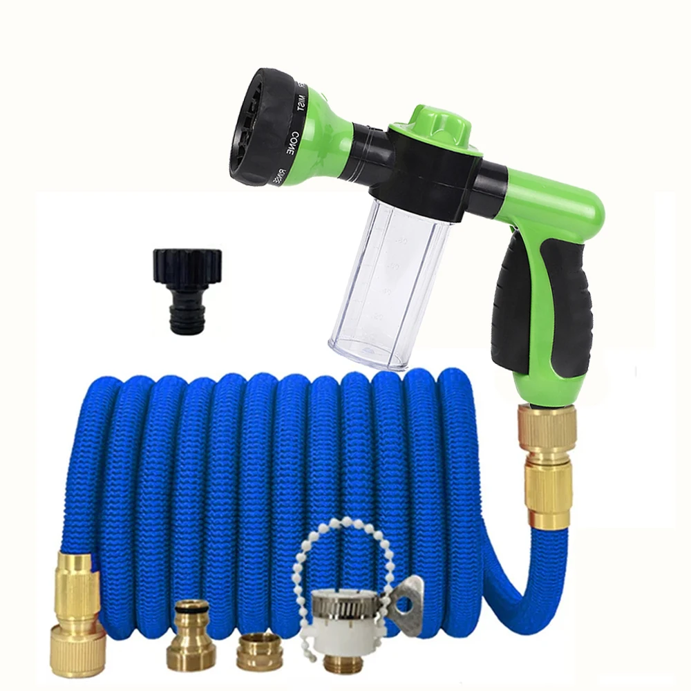 

Expandable Garden Hose Adjustable Foam Nozzle Magic Hose Pipe High-Pressure Car Wash Hose Adjustable Spray Flexibl FLOWERS SPRAL