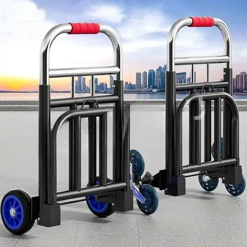 portable-hand-pulled-shopping-cart-lightweight-stainless-steel-iron-caddy-for-grocery-shopping-and-household-moving