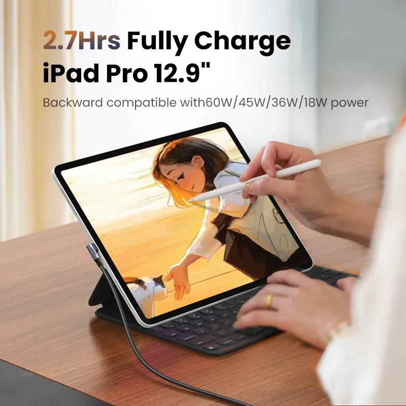 UGREEN 5A الزاوية اليمنى USB C كابل 100 واط PD شحن سريع نوع C 90 درجة شحن سريع بيانات USB C كابل آيفون 15 #4