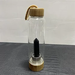 Creative Natural Quartz Crystal Glass Water Bottle Gravel Irregular Stone Cup Point Wand Healing Infused Elixir Cup for gifts