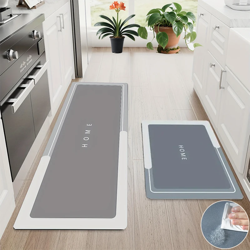 

Super Absorbent Diatom Mud Kitchen Floor Mat Anti-Slip Bath Mat Kitchen Oil-Resistant Wear Resistant Strip Rug Home Decoration