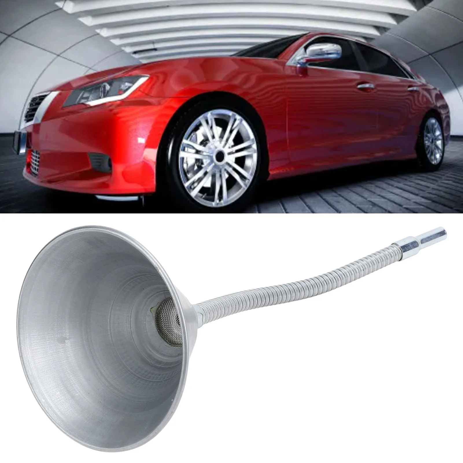 

Bendable Spout Funnel with Filter Metal Structure Flexible Hose Wide Mouth Funnel for Automotive Oils Lubricants