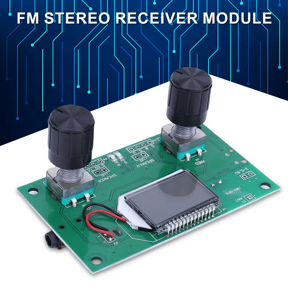 FM Radio Receiver Module with LCD Display Frequency Modulation Stereo Receiving Module 50Hz-18KHz DC 3-5V for Receive DSP PLL