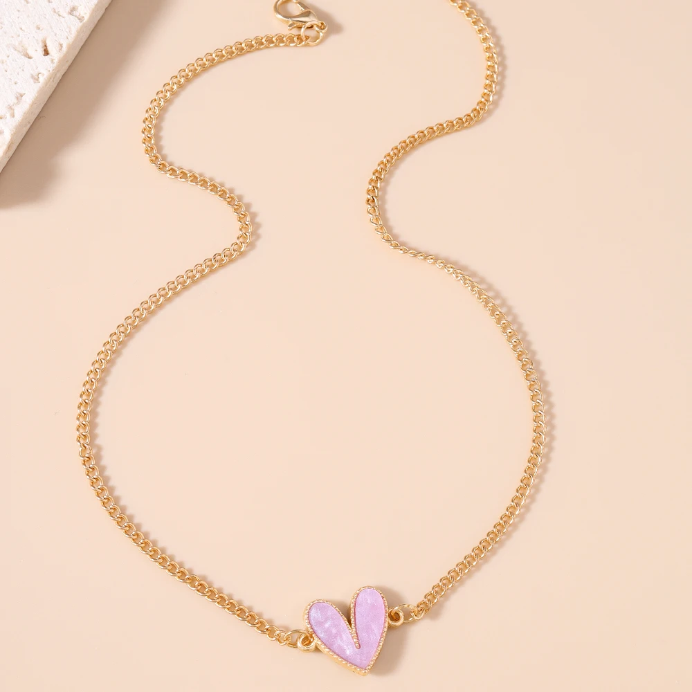 Aihua Niedliche Kawaii Mädchen Herzanhänger Halskette für Frauen Neuer Trend Mädchen Schlüsselbeinkette Party Geburtstag Schmuck Geschenke – Detail 14