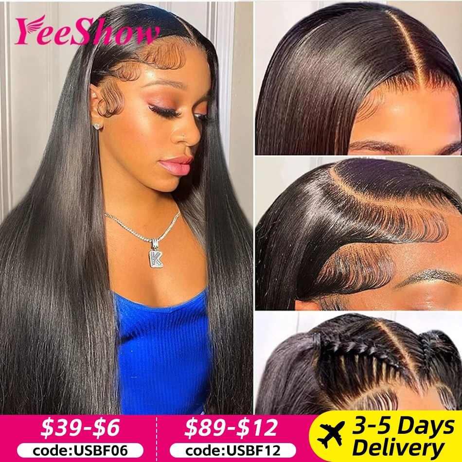 Straight Lace Front Wigs 13x6 HD Transparent Lace Frontal Wig Pre Plucked Remy 13x4 Brazilian Straight Human Hair Wigs For Women