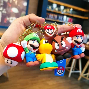 Super Mary Pilz Cartoon Car Schlüsselbund, schöne Actionfigur, weicher Kleber Anhänger 8 Hauptverkaufspilze von Mario - №4