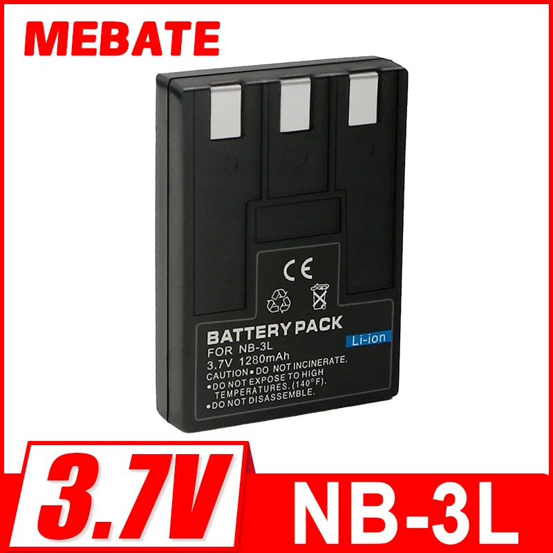 1280mAh NB-3L NB3L NB 3L Battery for Canon IXYdigital L2 L4 600 700 IXUS IS IIS 600 700 I2 I5 SD20 PC1060 PC1114 110 Batteries