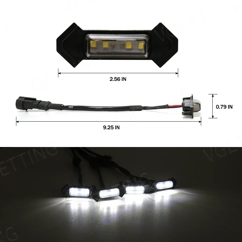 For Toyota Tacoma Warning Daytime Running Lamp 4PCS Car LED Grille Strobe Light Grid DRL White Amber Exterior Auto Accessories