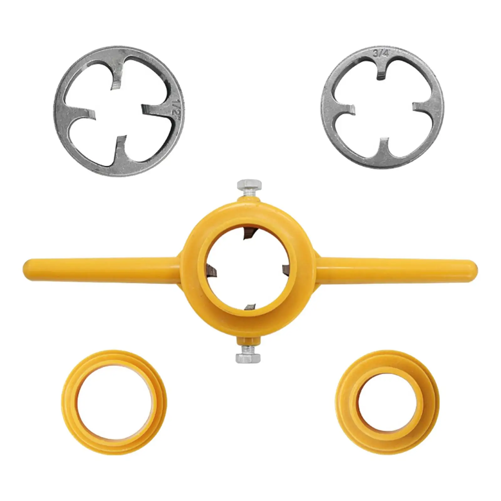 

PVC Tools Kit NPT Die Set Excellent Finish Wood Threading Kit 1/2”, 3/4", 1” Threaders Hand Tool NPT Tap Set for Garage