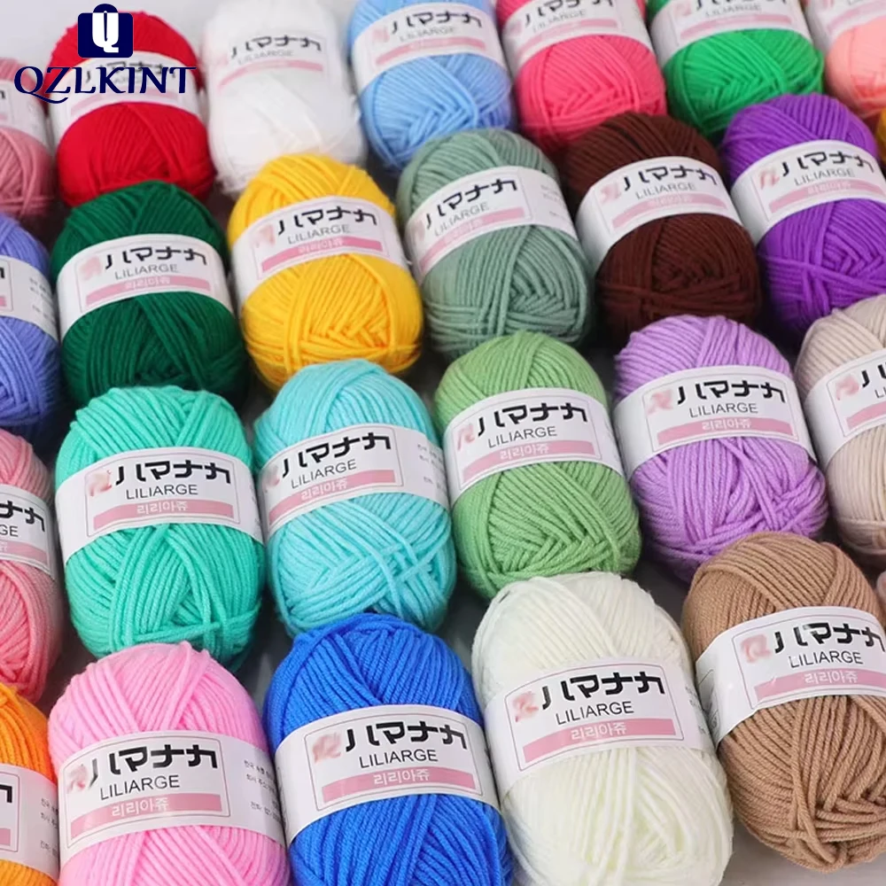QZLKNIT 25 g/Set 4-lagiges Strickgarn aus Milchbaumwolle, handgefärbtes Garn, geeignet zum Häkeln von Pullovern usw. Der Bund ist zufällig.