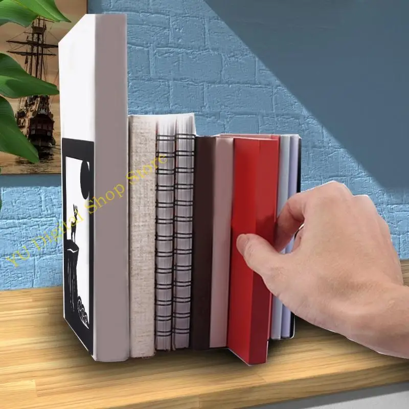 

96BA METAL BOOKEND Декоративное книжное книжное стоппер -книга Биндер и разделители заканчивается, книга, бронирующие тяжелую