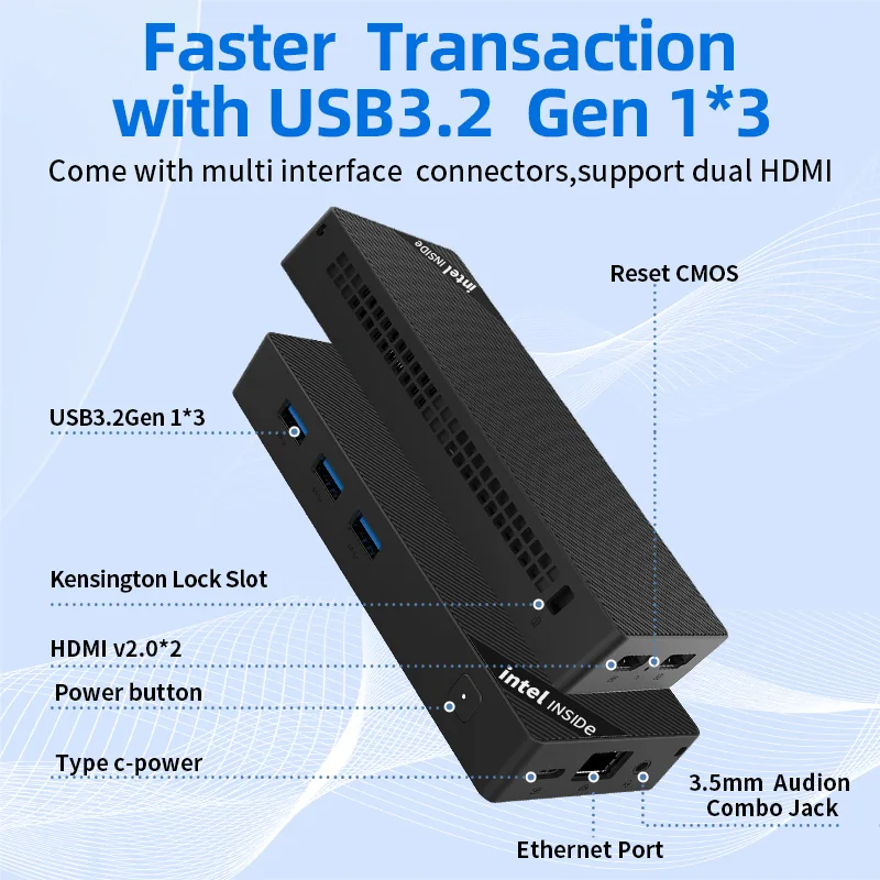 ZX05 Intel 12th Intel N100 3.4Ghz Windows 11 Mini PC DDR5 16GB 128GB SSD 4 Core WIFI BT Desktop Gamer Computador