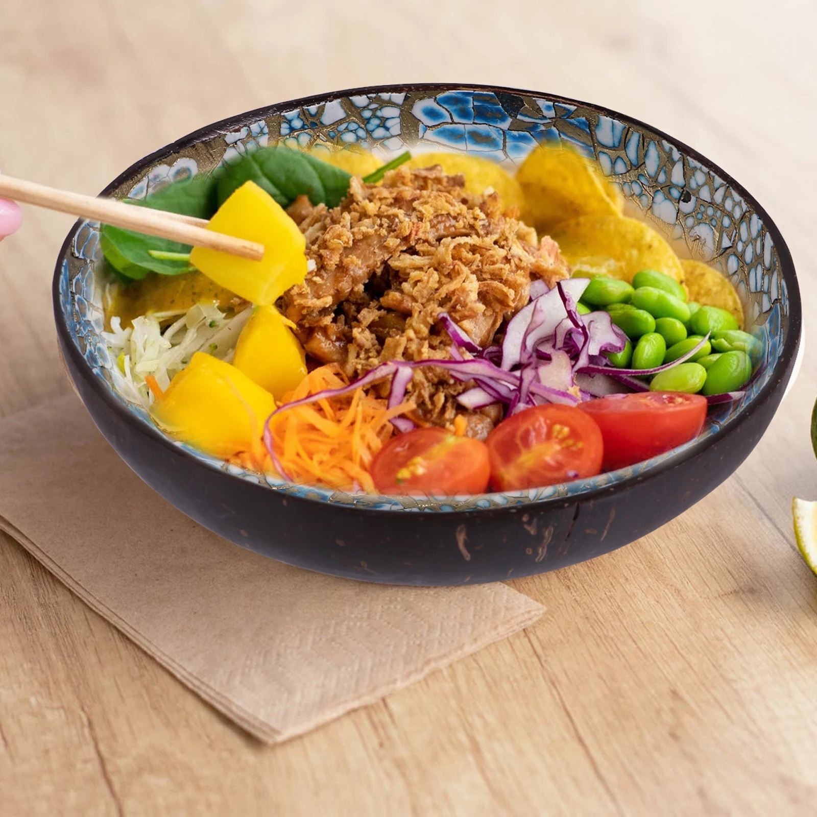 

2pcs Coconut Shell Bowls Smooth Storage Containers For Keys Candies Nuts Desktop Home Decor Kitchen Living Room Bowl Organizer