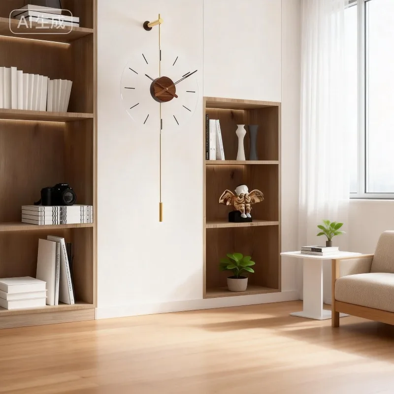 

Современные большие настенные часы из металла, золотые, испанские, с маятником, для домашнего декора, скандинавский стиль, роскошные, бесшумные, для гостиной, подарок