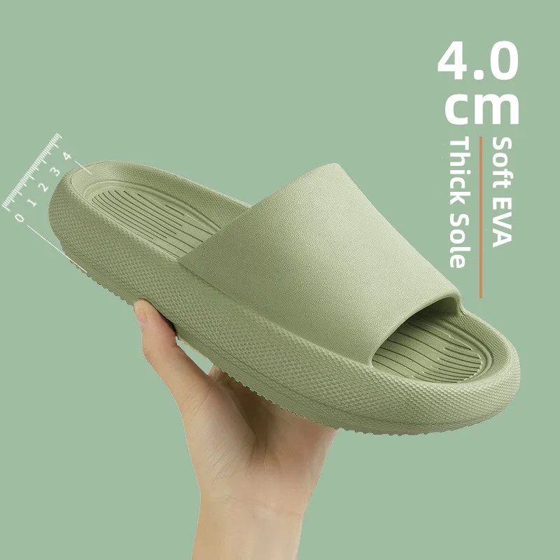 Big Size 48 49 Men Slippers Women EVA 4cm Platform Soft Sole Slides Summer Beach Sandals Couples Home Non Slip Bathroom Shoes