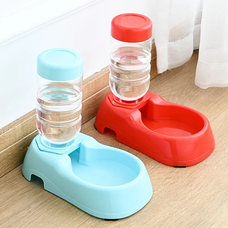 Automatic Pet Water Feeder Dispenser, 2 in 1 Dog Cat Food Bowl Water Fountain, Gravity Auto Feeding Watering Supplies