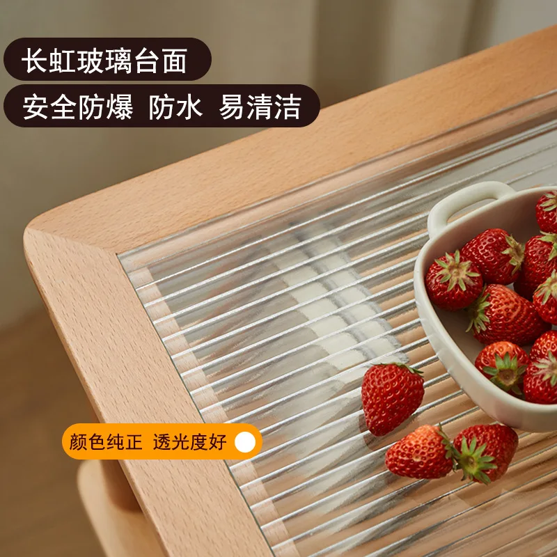 Bedside multi-layer floor edge rack all solid wood living room mini small coffee table sofa simple storage side table