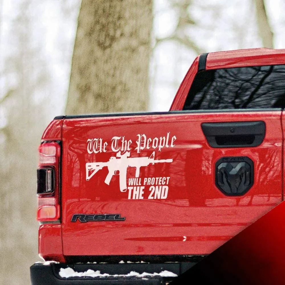 

Us amendment Flag Decal matte white universal version for door and window stores