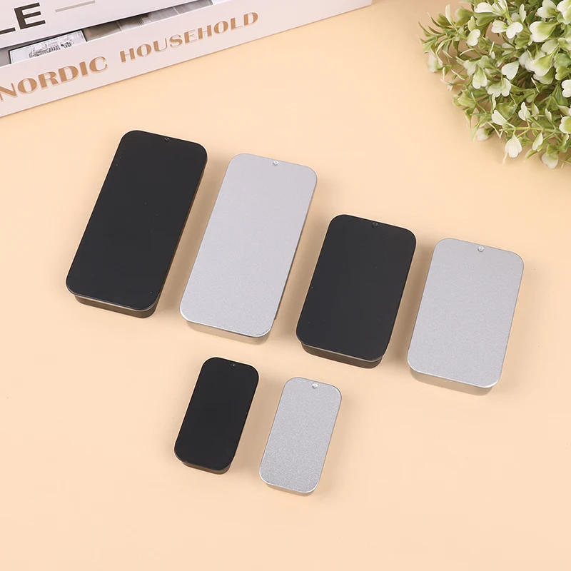 1Pcs Mini Iron Box Slide Cover Storage Box Wedding Jewelry Pill Cases Portable Tin Boxes Container Cosmetic Home Organizer