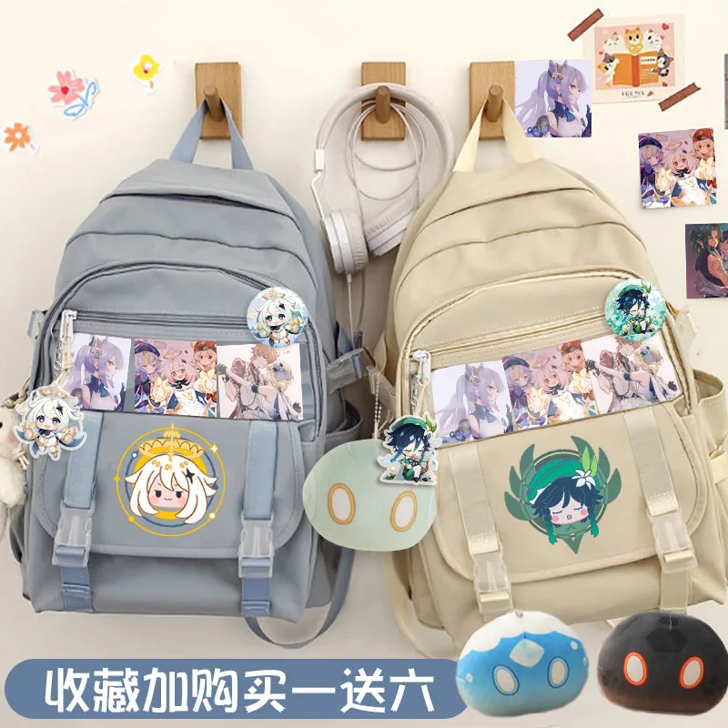 

Fashion Genshin Impact Klee Hutao Cosplay Backpack Couple Shoulder Bags Students School Bag Girls Boys Backpack Gifts