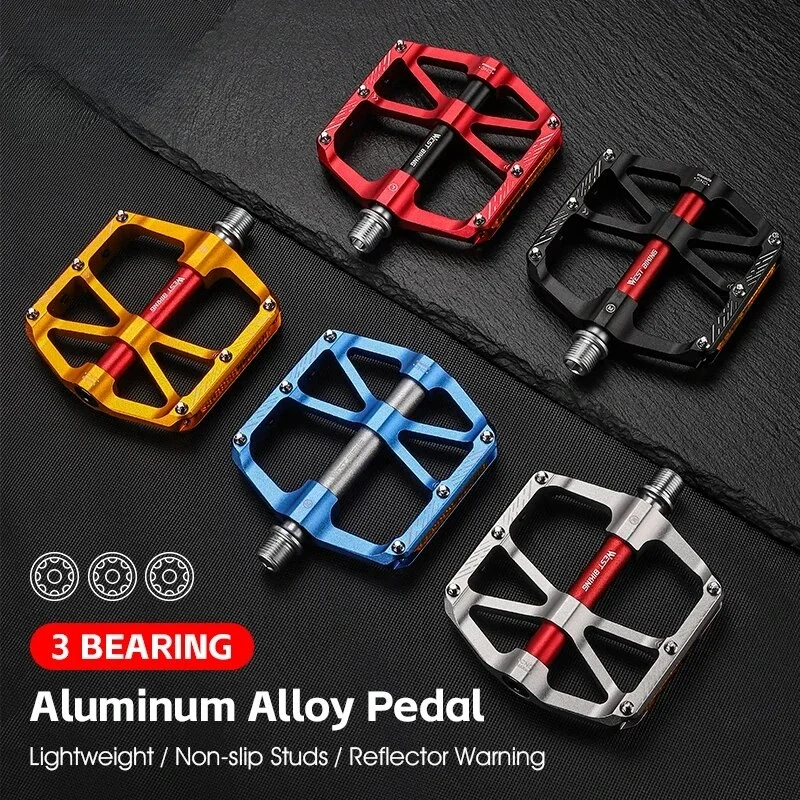 

CNC 3 Bearing Bicycle Pedals Ultralight BMX MTB Road Bike Pedals Non-slip Aluminum Alloy Reflective Cycling Parts DROPSHIPPING