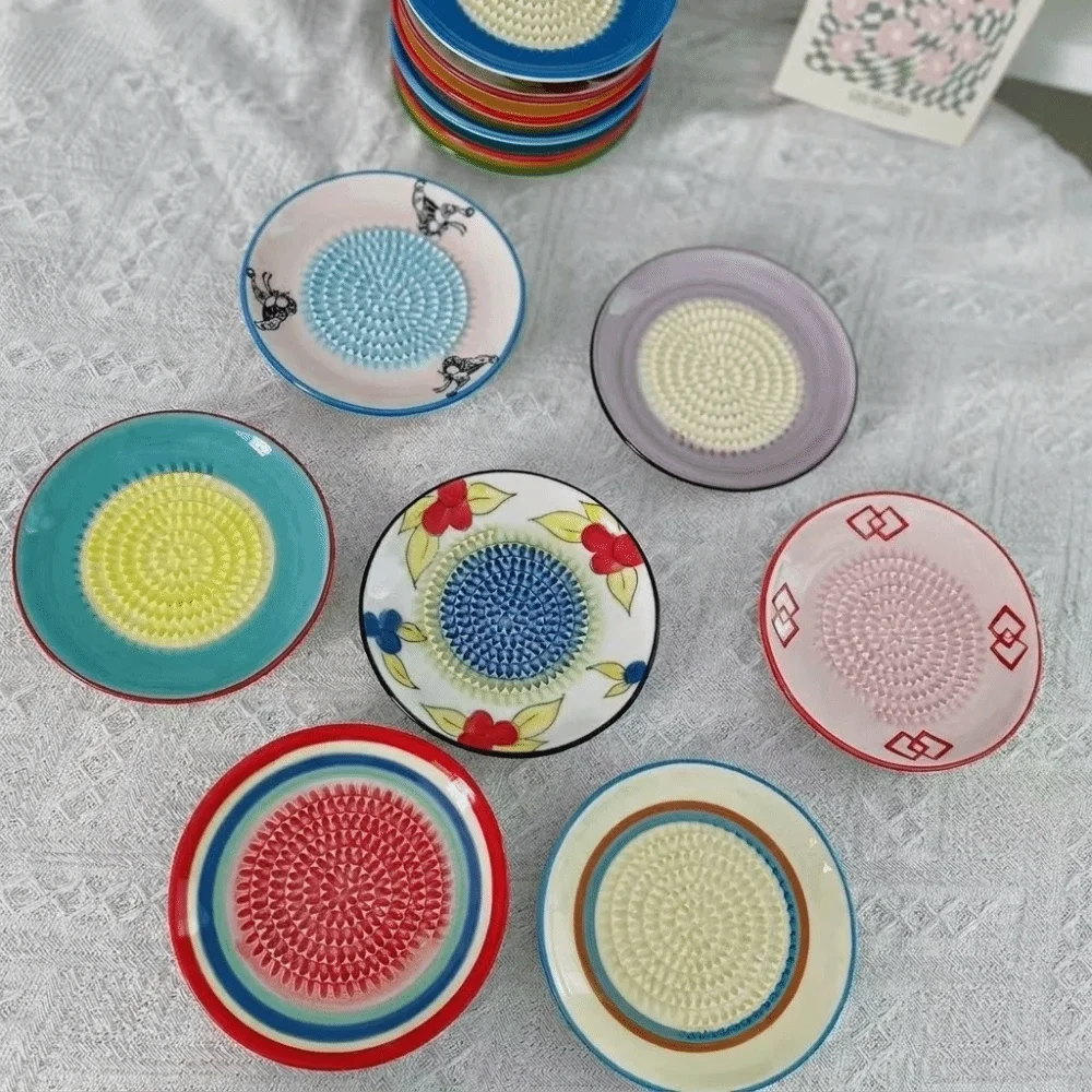 Baby Food Grater - Yuvarlak Tabak Seramik Zencefil Rendeleyici Kaymaz