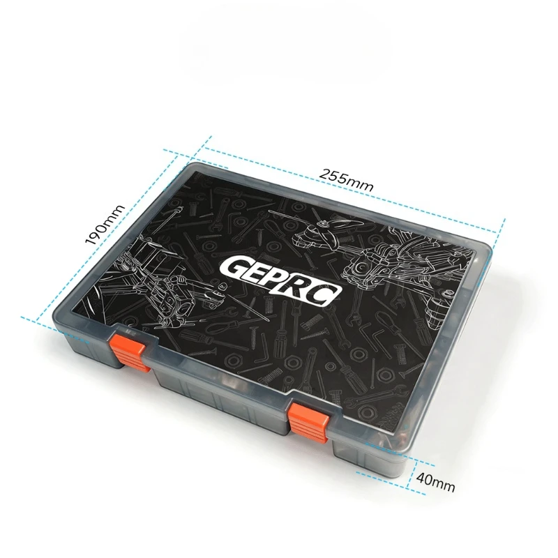GEPRC Portable FPV Repair Hardware Storage Case, Multi Compartment Dustproof Organizer Box Full FPV Spare Parts Pack