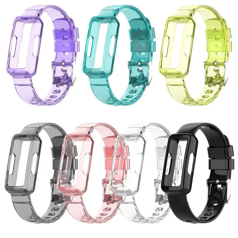 Crystal Clear Wrist Strap For Women Fitbit Luxe Band Sport Bracelet For Fitbit Kids ACE 2 3 Inspire 2 HR Adjustable Loop Correa