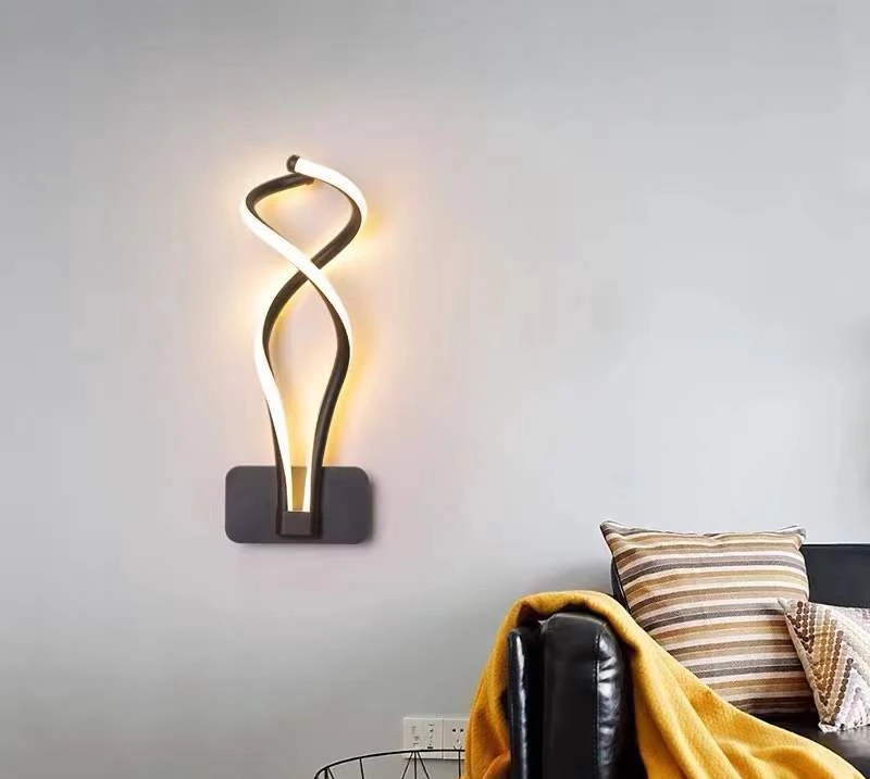 Moderne Stijl Decoratieve Woonkamer Slaapkamer Binnen Wandlamp Creative Aluminium Indoor Nordic Led Wandlamp