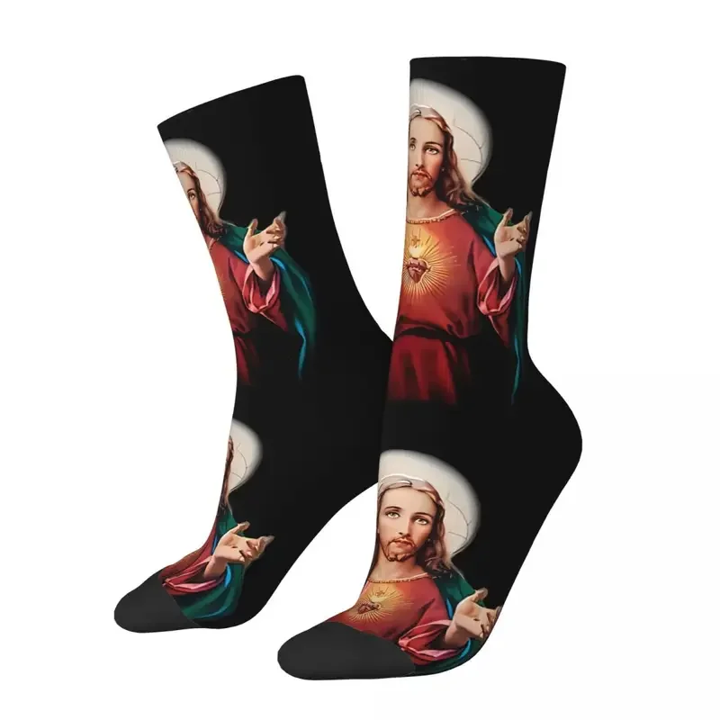 Y2K Jesus Christ Saviour Socks Travel 3D Print Boy Girls Mid-Calf Sock