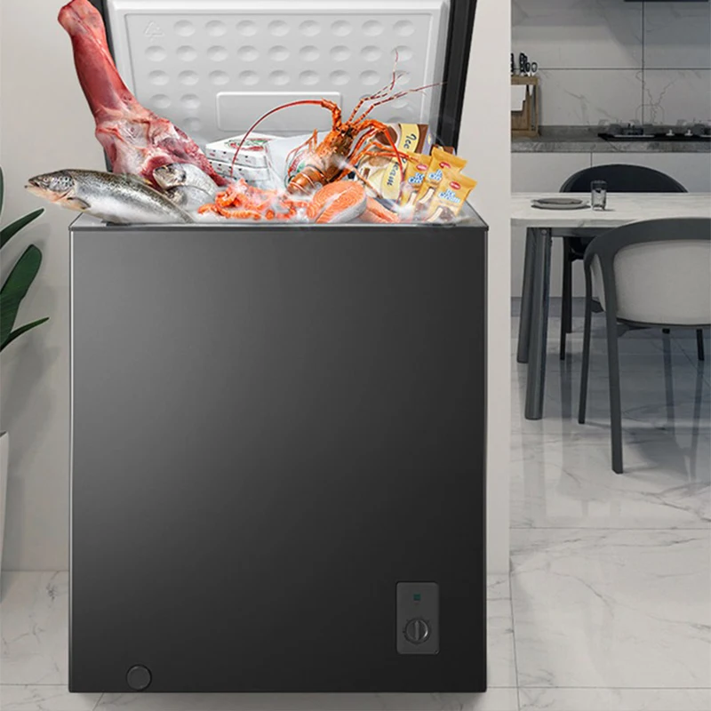 Congelador doméstico 142L 6.8 ℉ a -4 ℉ con cesta extraíble Congelador compacto de puerta abierta superior independiente 450W