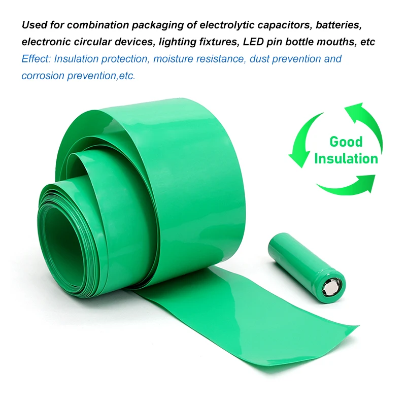 1-30 متر عرض 120 مللي متر بولي كلوريد الفينيل أنبوب الانكماش الحراري 18650 بطارية التفاف الحرارة تقلص معزول كابل طبقة حماية التفاف كم