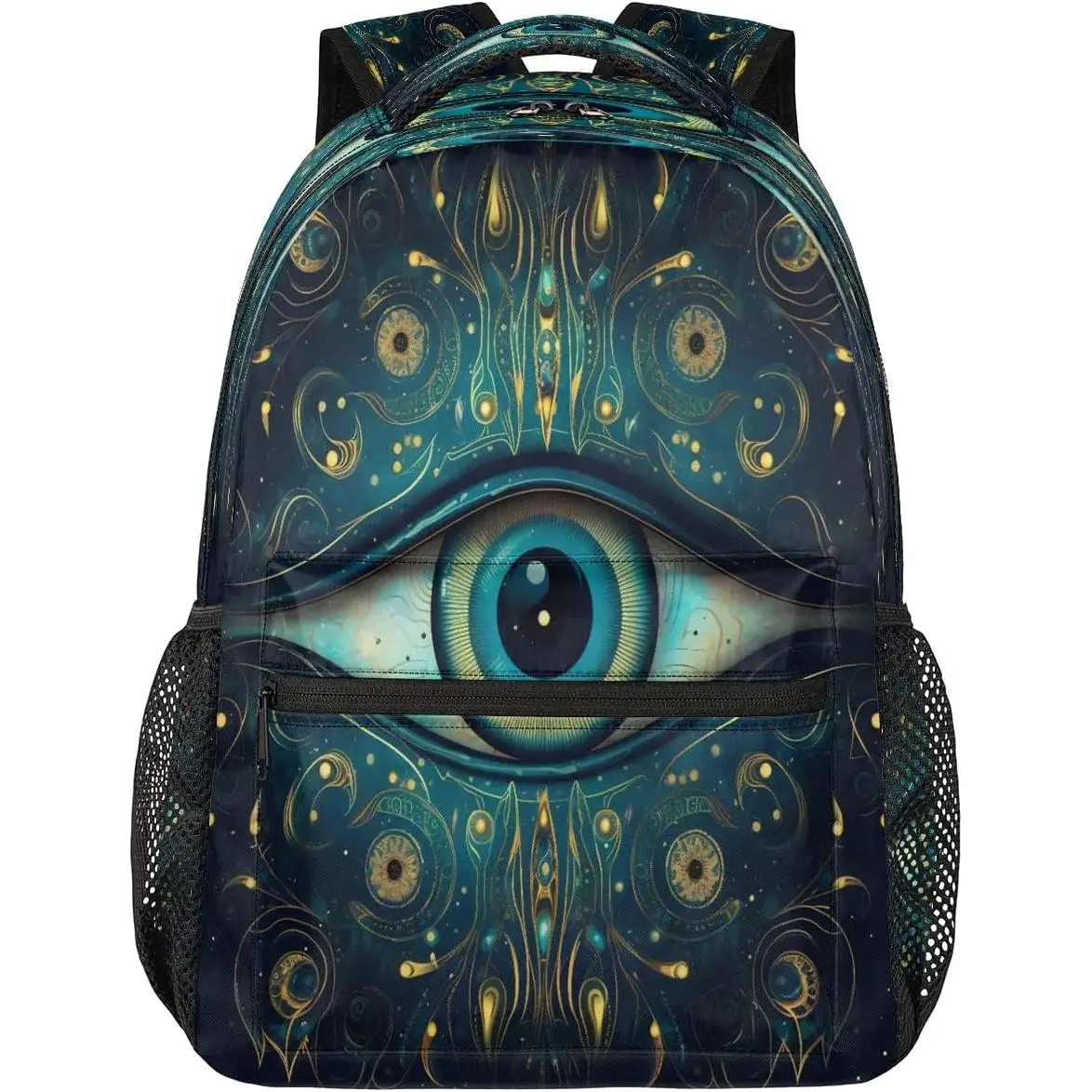 

Backpack Devil Eye Colorful Ethnic Waterproof Lightweight Travel Back Pack Adjustable Casual Rucksack For Men Women Daypack